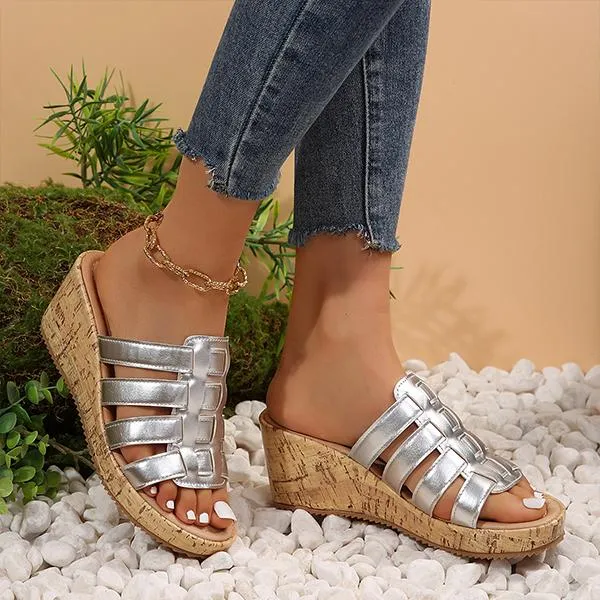 Women's Roman Wedge Casual Beach Slippers 29218141S