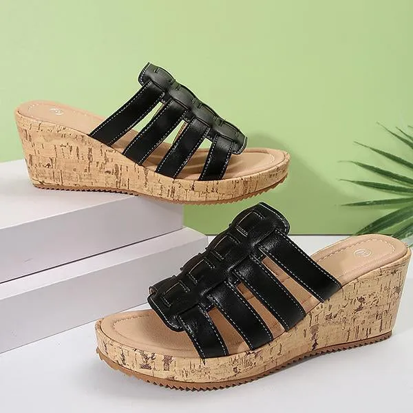 Women's Roman Wedge Casual Beach Slippers 29218141S