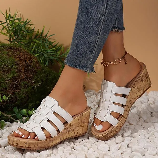 Women's Roman Wedge Casual Beach Slippers 29218141S