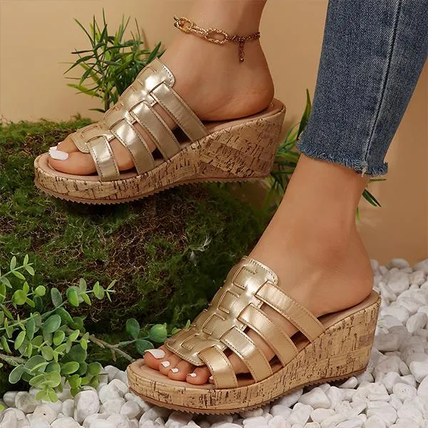 Women's Roman Wedge Casual Beach Slippers 29218141S