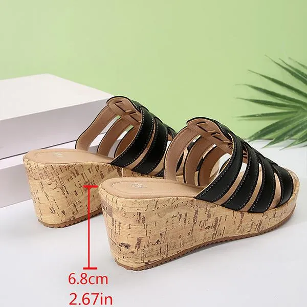 Women's Roman Wedge Casual Beach Slippers 29218141S