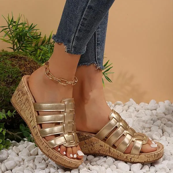 Women's Roman Wedge Casual Beach Slippers 29218141S