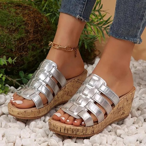 Women's Roman Wedge Casual Beach Slippers 29218141S