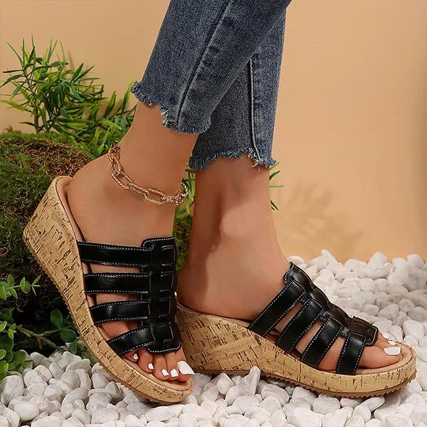 Women's Roman Wedge Casual Beach Slippers 29218141S