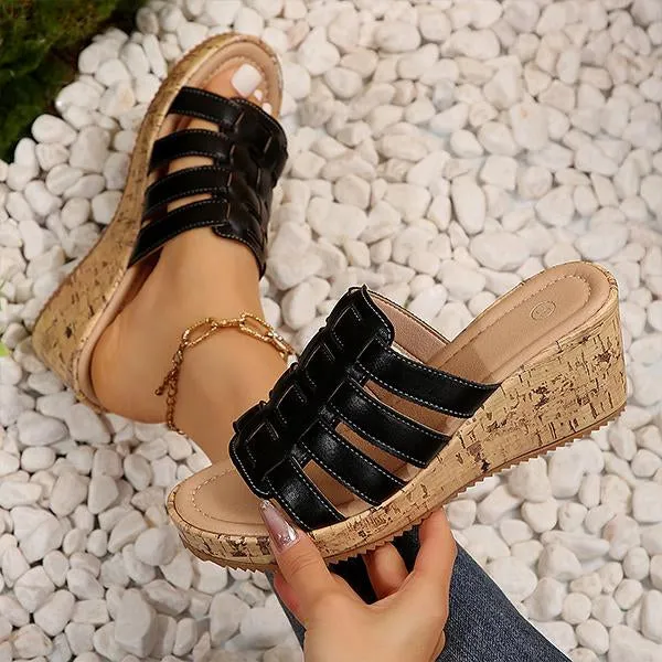 Women's Roman Wedge Casual Beach Slippers 29218141S