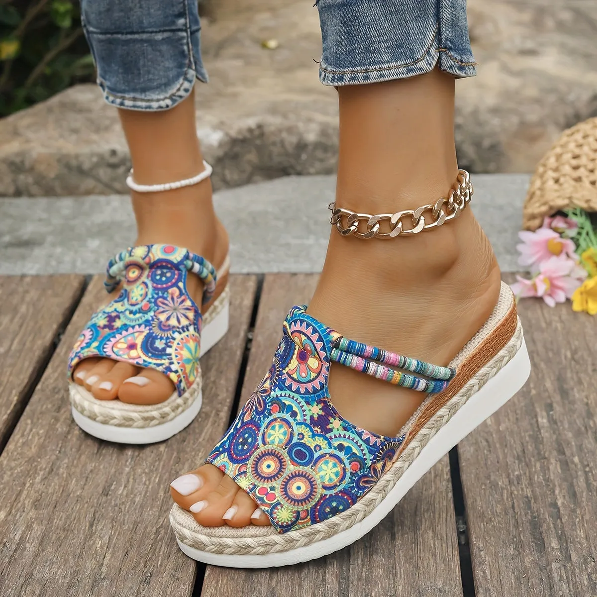 Women's Trendy Mandala Print Sandals