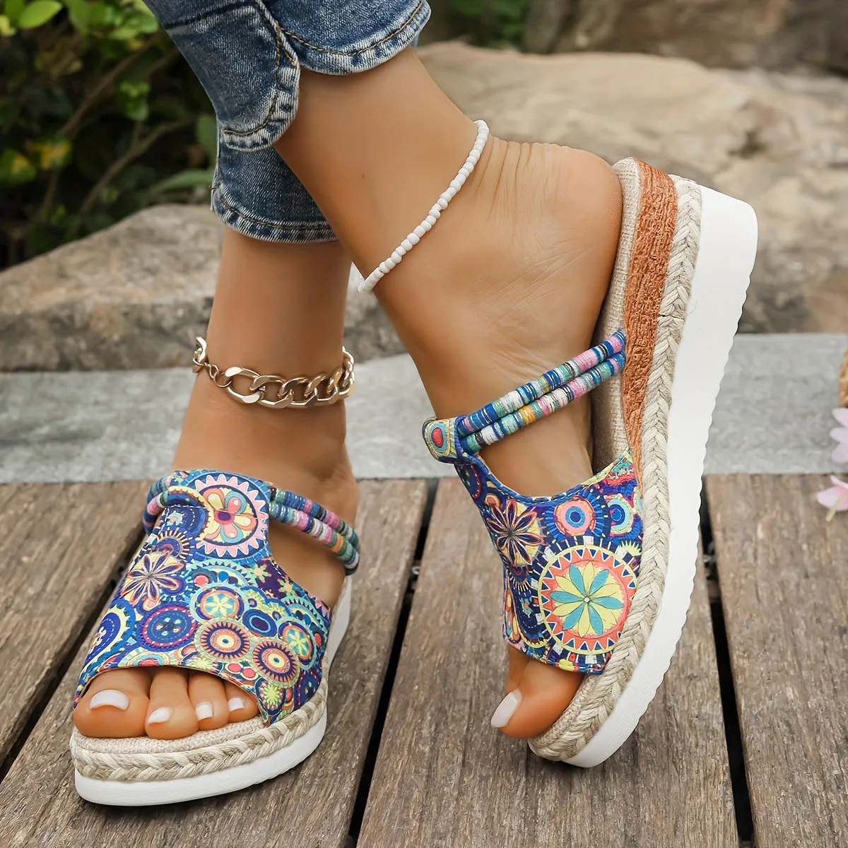 Women's Trendy Mandala Print Sandals