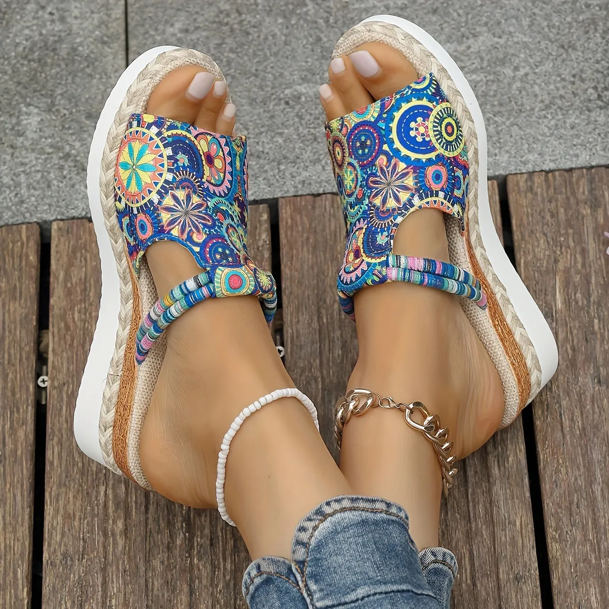 Women's Trendy Mandala Print Sandals
