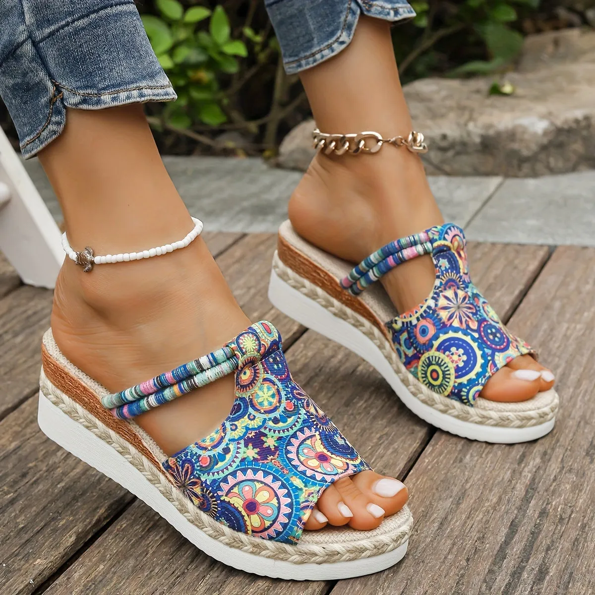 Women's Trendy Mandala Print Sandals