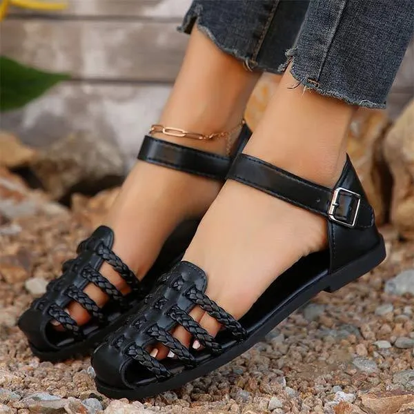 Women's Woven Hollow-Out Flats 74811004C